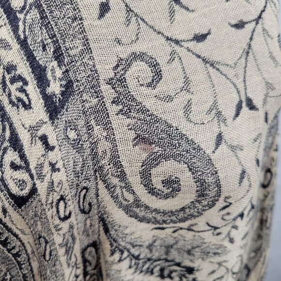 CBK Silk Paisley Tapestry Fringe Shawl Scarf - Picture 13 of 15